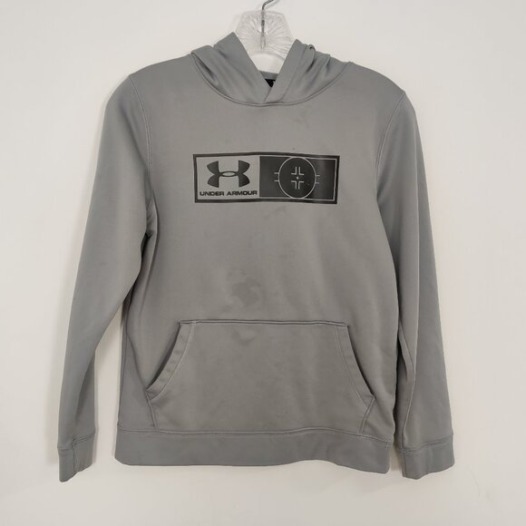 Under Armour Hockey Boys Hoodie Size YLG (14-16) Loose Fit Gray Activewear Sport - Picture 1 of 5